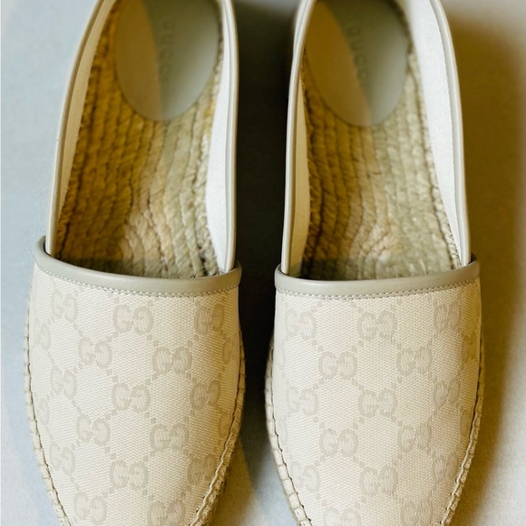 Gucci Bone White GG monogram espadrilles New NIB Authentic - Picture 6 of 10